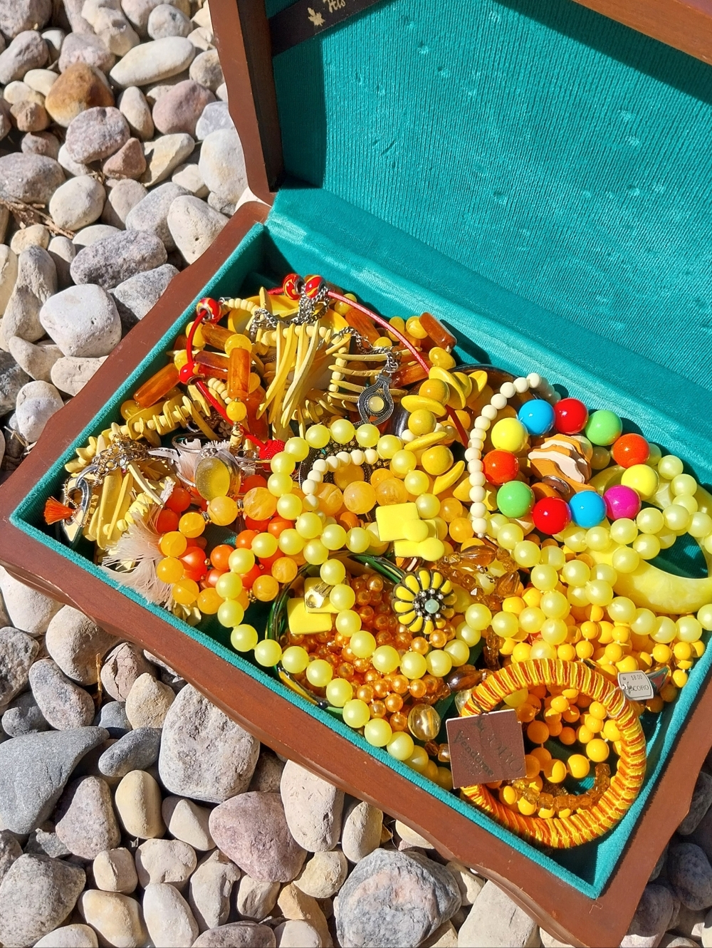 Vintage Assorted Yellow Beaded Costume Jewelry Lot